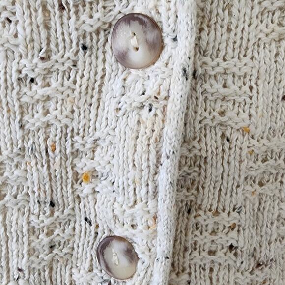 Van Heusen For Her Vtg 90's Button Up  Sweater Vest Cream Speckled Knit W Small - Picture 8 of 9